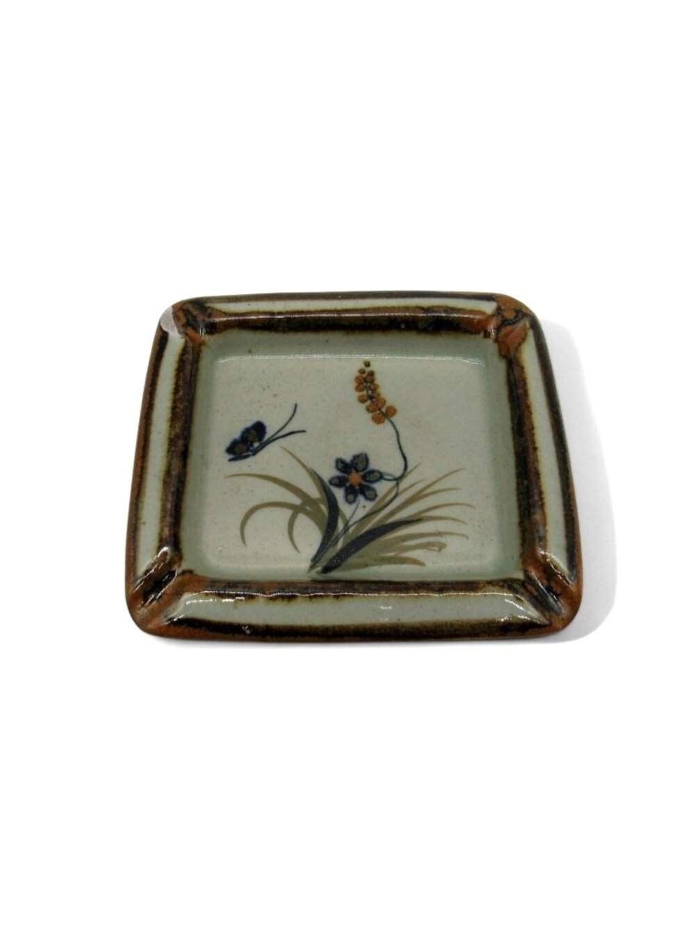 Vintage Xochiquetzal Mexico Stoneware Ashtray Floral Pottery Dish